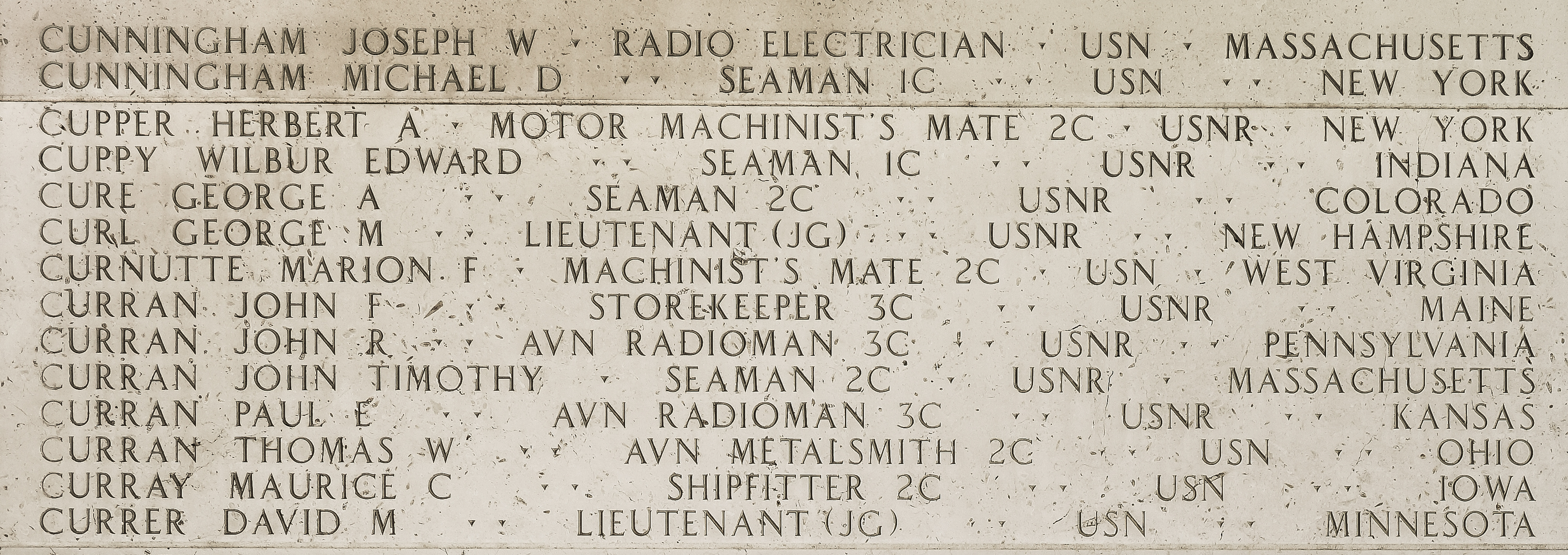 George M. Curl, Lieutenant Junior Grade